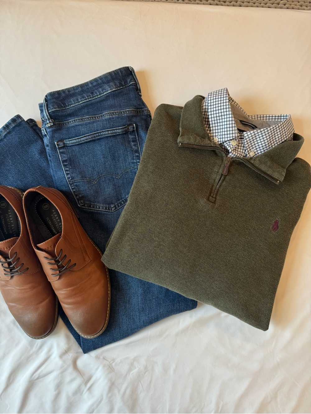 Polo by Ralph Lauren Olive Green Quarter-Zip Pullover